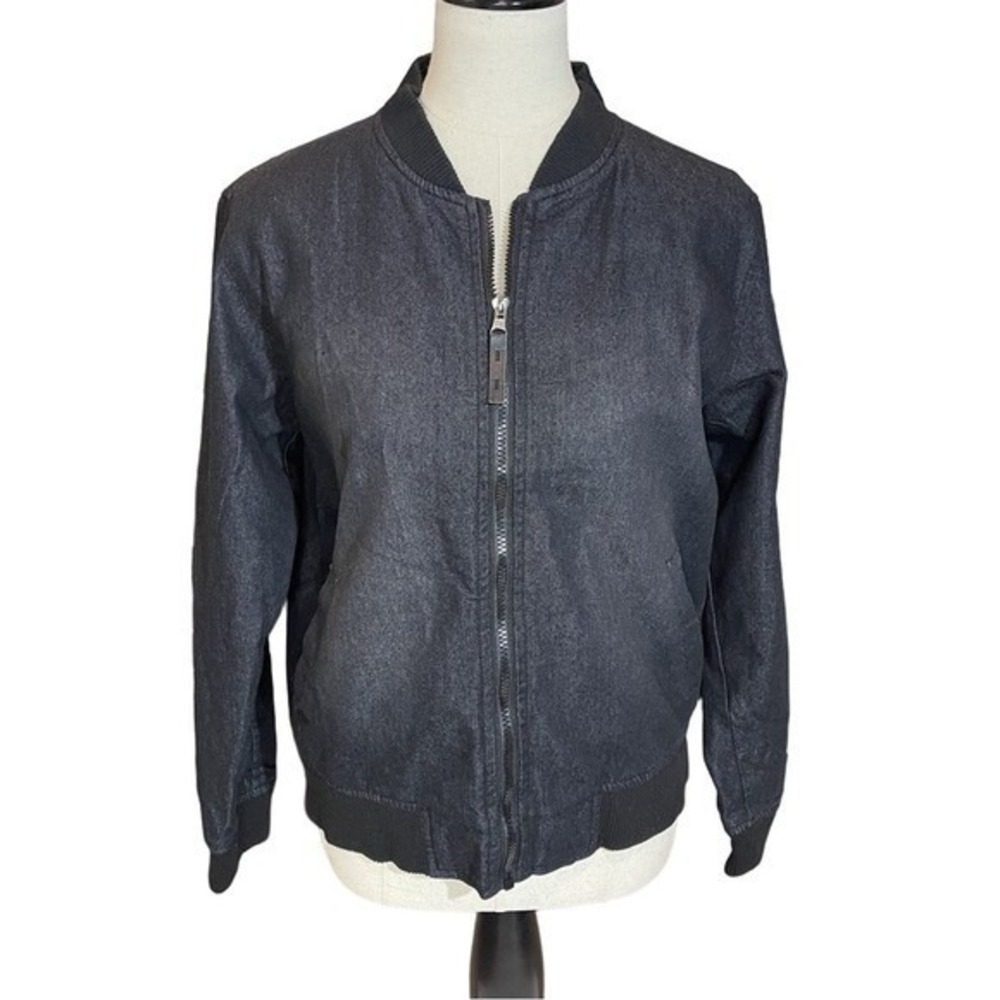 Ring of Fire Men's Black Bomber Jacket Size L Cotton Blend‎ - Picture 2 of 7